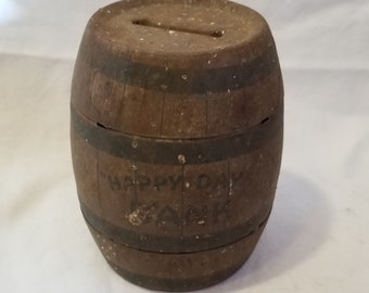 Vintage J Chein Mfg Co. " Happy Days" Bank