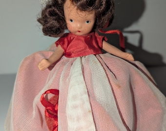 Bisque Nancy Ann Storybook Doll Queen of Hearts in original box circa 1940