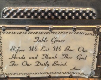 Vintage Table Grace Napkin Holder with Prayer