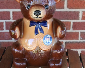 Vintage 1982 Kraft Marshmallow Teddy Bear Ceramic Cookie Jar