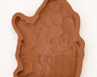 1992 Longaberger Pottery Santa Cookie/Chocolate Mold in Original Box