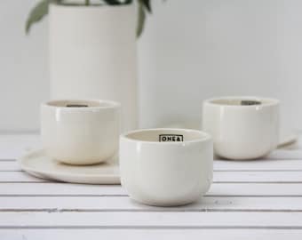 Ceramic espresso cup in white.unique coffee mug,Modern Espresso Cups, christmas gift guide,unique gift,Housewarming gift,for the hostess