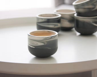 Ceramic espresso cup. Black and white marble.unique coffee mug,Modern Espresso Cups, christmas gift guide,unique gift,Housewarming gift.