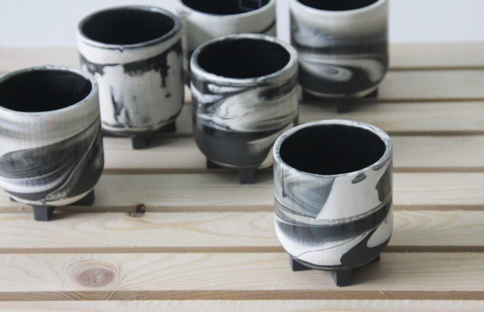 Ceramic Espresso Cup.marbled Black and White.ceramic Espresso Etsy
