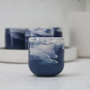 Ceramic espresso cup. Blue and white marble.unique coffee mug,Modern Espresso Cups, christmas gift guide,unique gift,Housewarming gift.