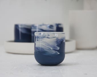 Ceramic espresso cup. Blue and white marble.unique coffee mug,Modern Espresso Cups, christmas gift guide,unique gift,Housewarming gift.