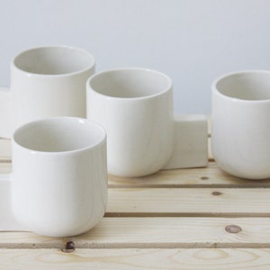 Ceramic espresso cup. White with glossy glaze.Ceramic espresso cup,Modern Espresso Cups, christmas gift guide,unique gift,Housewarming gift image 1