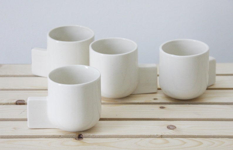 Ceramic espresso cup. White with glossy glaze.Ceramic espresso cup,Modern Espresso Cups, christmas gift guide,unique gift,Housewarming gift image 1