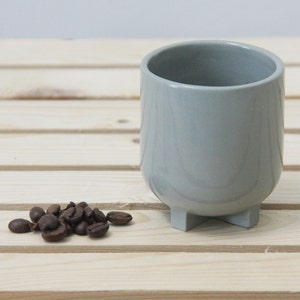 Ceramic espresso cup in glossy gray . Ceramic espresso cup, Coffee mug, Espresso gift, Unique coffee mug, Coffee lovers, Housewarming gift image 3