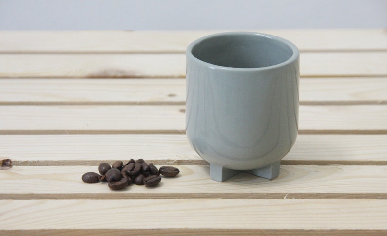 Ceramic espresso cup in glossy gray . Ceramic espresso cup, Coffee mug, Espresso gift, Unique coffee mug, Coffee lovers, Housewarming gift image 3