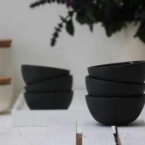 Ceramic bowls in black.Unique kitchen decor,Dipping bowl,small dipping bowl,ceramic bowl set,ceramic dip bowl,housewarming gift,spice bowl