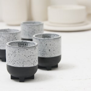 Ceramic small espresso cup in black and white and black dots.Modern tableware,wedding gift,housewarming gift,coffee cup set,nordic homedecor image 10