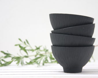 Ceramic bowl in black hand-carved pattern.Ceramic bowl,Modern small bowl,christmas gift,unique dish,Housewarming gift,Modern Tableware