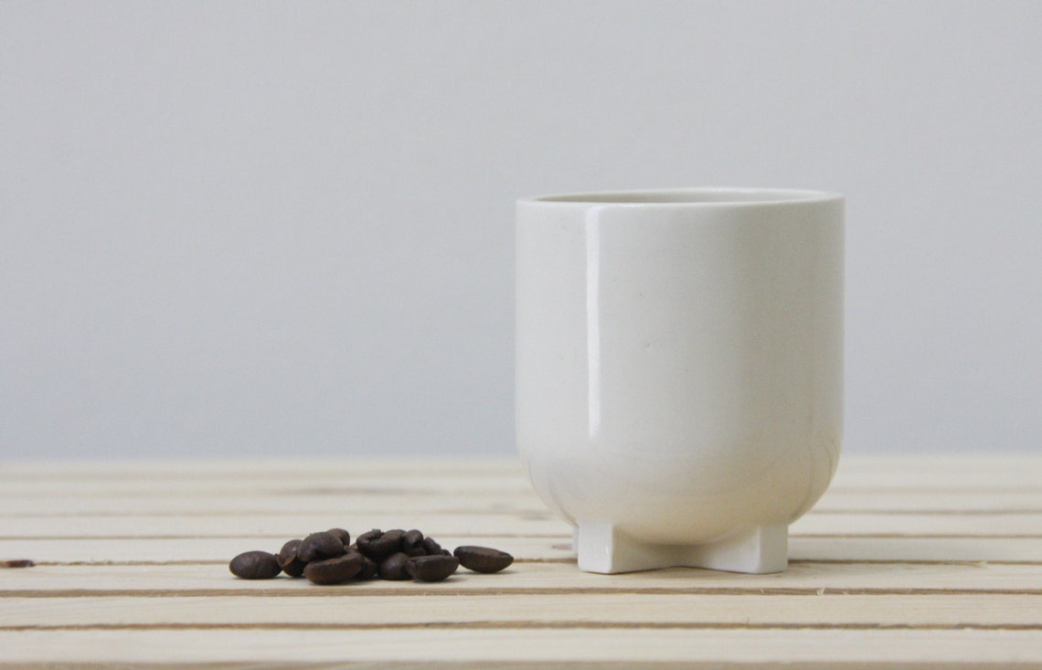Ceramic espresso cup in white with glossy glaze. Great as a Etsy