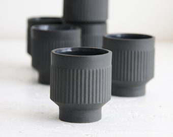 Modern ceramic espresso cup in black.unique coffee mug,Modern Espresso Cups, christmas gift guide,unique gift,Housewarming gift,coffee set.