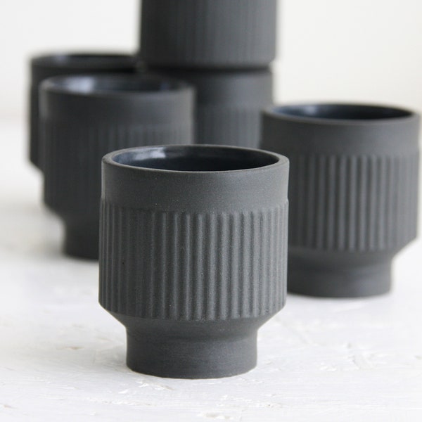 Modern ceramic espresso cup in black.unique coffee mug,Modern Espresso Cups, christmas gift guide,unique gift,Housewarming gift,coffee set.