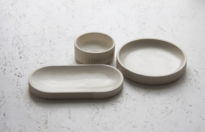 Ceramic white centerpiece set,Ceramic bowl,office decor,ceramic dinnerware,unique kitchen decor,housewarming gift,wedding gift,modern table image 3