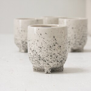 Ceramic espresso cup.white and black dots.Modern Espresso Cups,espresso cups,unique gift,housewarming gift,espresso cup set,espresso gift. image 5