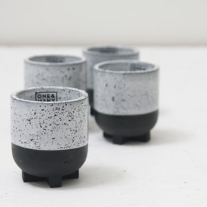 Ceramic small espresso cup in black and white and black dots.Modern tableware,wedding gift,housewarming gift,coffee cup set,nordic homedecor image 2