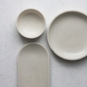 Ceramic white centerpiece set,Ceramic bowl,office decor,ceramic dinnerware,unique kitchen decor,housewarming gift,wedding gift,modern table image 6