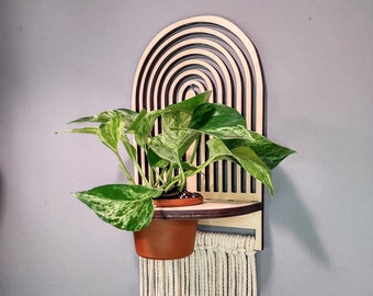 3in Pot Boho Planter Wall Hanging, SVG + Instrucciones DOS Diseños - SVG y .studio para láser, Glowforge