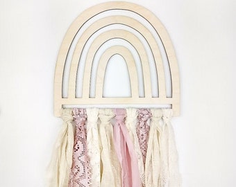 Rainbow and Cloud Boho Under Hanger, Nursery Cut File- SVG, PDF, JPEG, para Silhouette, Glowforge