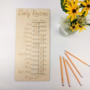 Fichier de routine quotidienne + Instructions - SVG et .studio pour laser, Glowforge - Charlotte Mason, école à la maison * Différents sujets disponibles