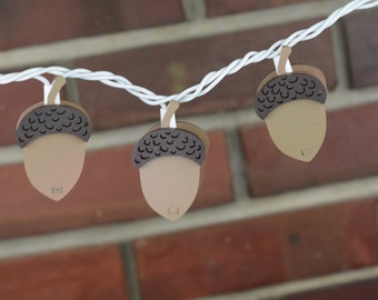 ¡Luces de cadena de bellota! SVG, AI, archivos de estudio para Silhouette, Glowforge, Laser Cutter