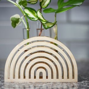 Boho Rainbow Propagation Station File, SVG + Instructies TWEE Ontwerpen & gat maten - SVG en .studio voor laser, Glowforge