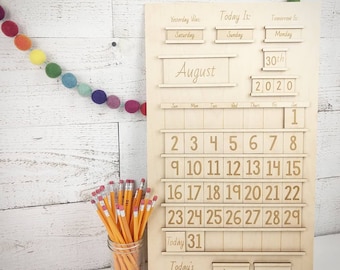 Calendario interactivo de mosaicos, Homeschool, Charlotte Mason, Cut File- SVG, PDF, JPEG, para láser, Glowforge