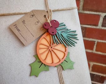 Etiqueta de regalo de naranja y arándano, archivo de etiqueta de vino - SVG, JPEG, PDF para Silhouette, Glowforge