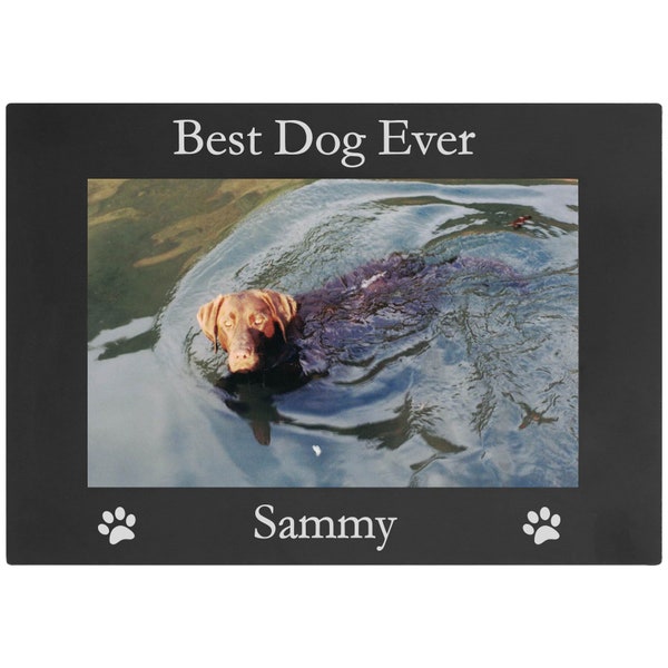 Best Dog Ever 4x6 5x7 8x10 Anodized Aluminum Tabletop/Wall Custom Memorial Picture Frame - Customizable