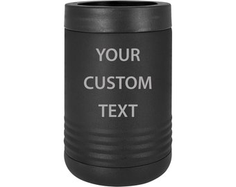 Custom Personalized Stainless Steel Engraved Insulated Beverage Holder Aluminum Can or Beer Glass Bottle Cooler