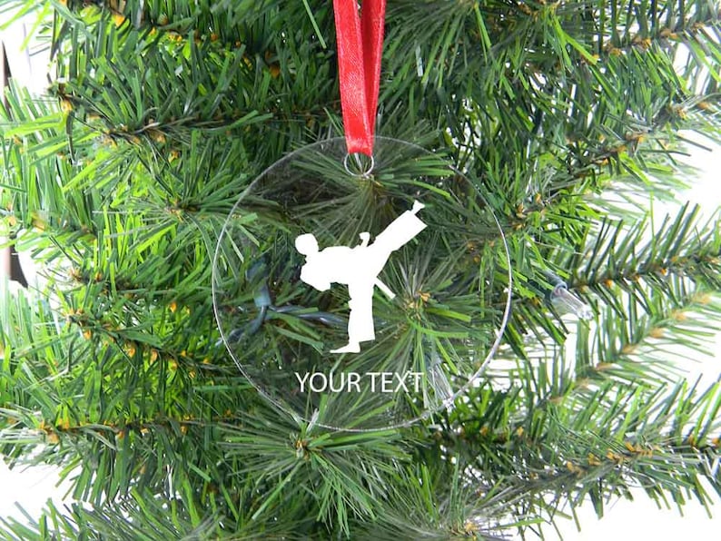 Personalized Custom Karate Clear Acrylic Christmas Tree Etsy