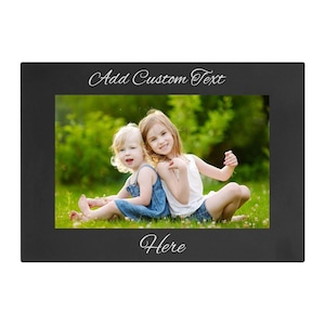 Personalized Add Your Custom Text 4x6 5x7 8x10 Engraved Anodized Aluminum Hanging/Tabletop Customizable Group Family Photo Picture Frame