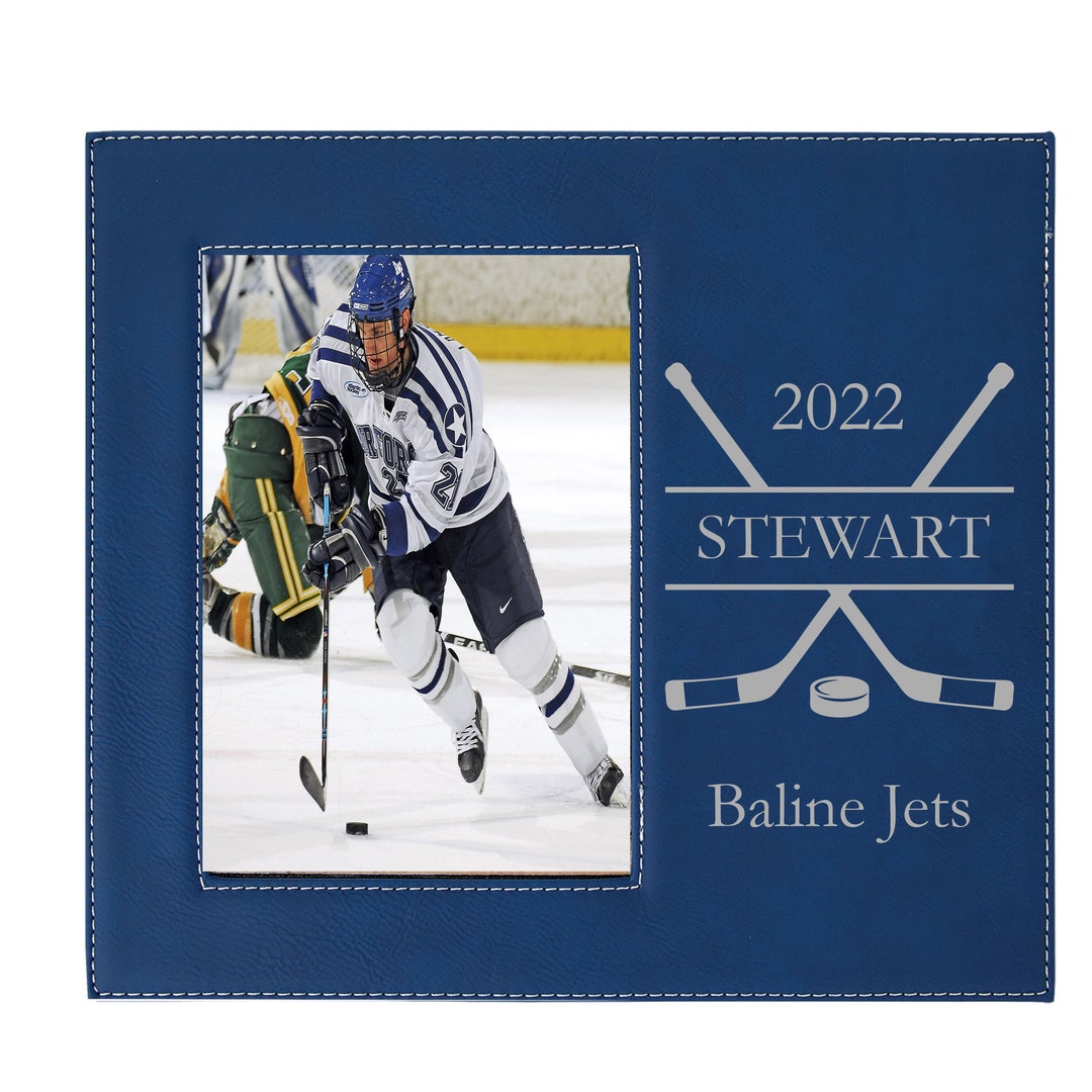 Hockey Team Gift 4x6 5x7 Offset Leatherette Faux Leather Custom hockey-team-gift-4x6-5x7-offset-leatherette-faux-leather-custom