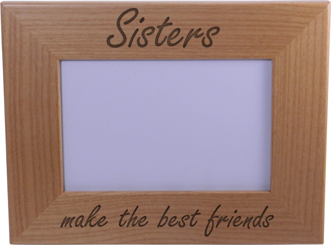 CustomGiftsNow Best Friends Forever Engraved Natural Alder Wood Picture  Tabletop/Hanging Photo Wooden Frame (4x6-inch Horizontal)