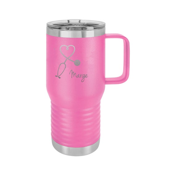 Stethoscope Nurse Personalized Add Your Custom Text Insulated 20 Oz  Double-walled Travel Coffee Mug Customizable - Fits Most Cup Holders - Etsy