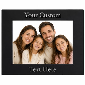 Personalized Add Your Custom Text 4x6 5x7 8x10 Engraved Anodized Aluminum Hanging/Tabletop Customizable Group Family Photo Picture Frame