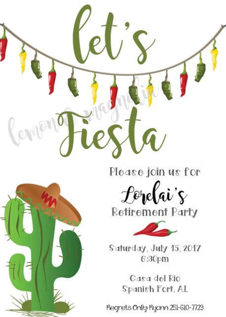 Fiesta Retirement Party Invitation Etsy