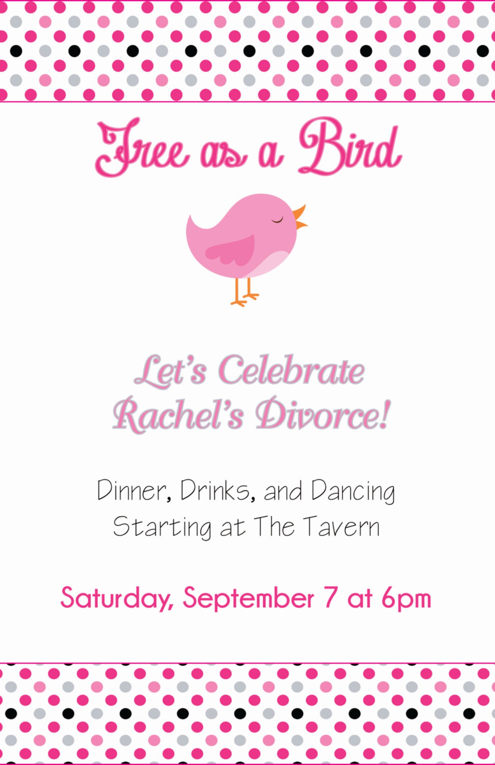 Free as a Bird Divorce Party Invitation Etsy