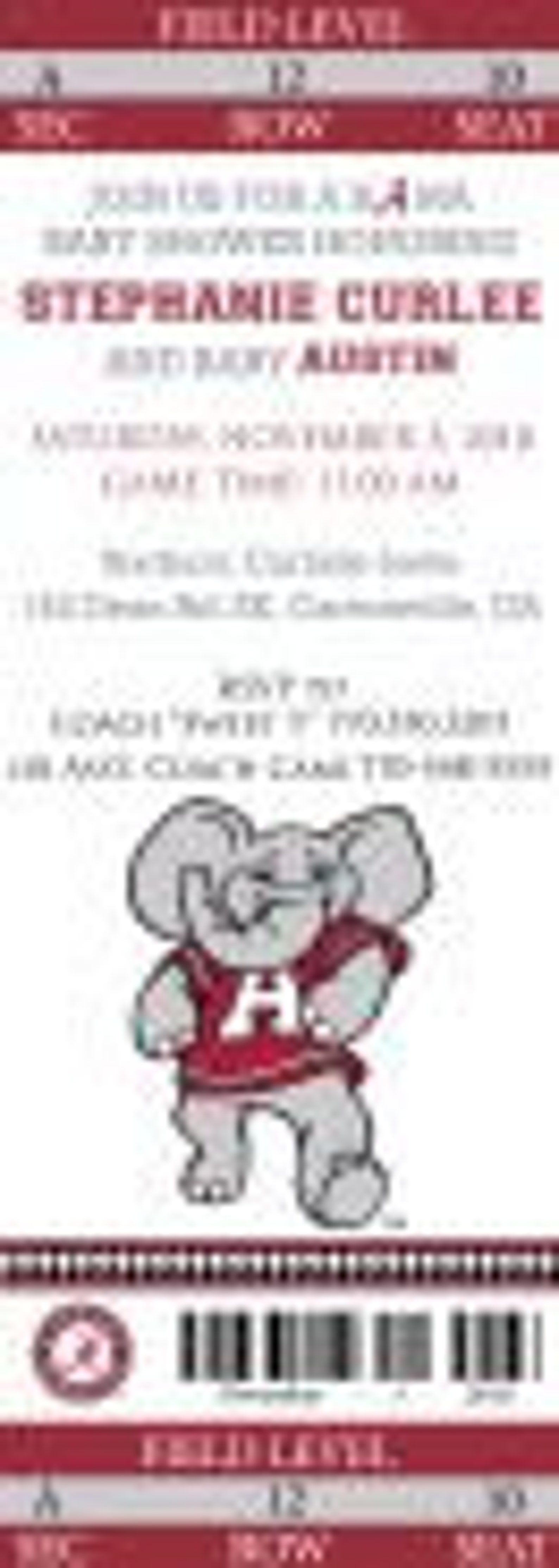 Alabama Football Ticket Invitation Etsy