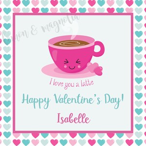 I love you a latte Personalized Valentine&#39;s Day Tag