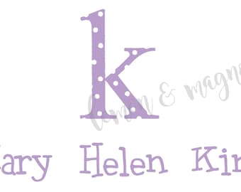 Polka Dot Initial Personalized Calling Cards