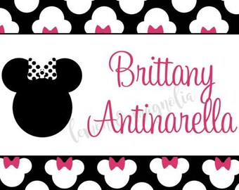 Black, White, and Pink Minnie Calling Cards/Gift Tags