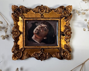 Asphyxiate Print Resin in Antique Ornate Frame - Spooky Watercolor Painting