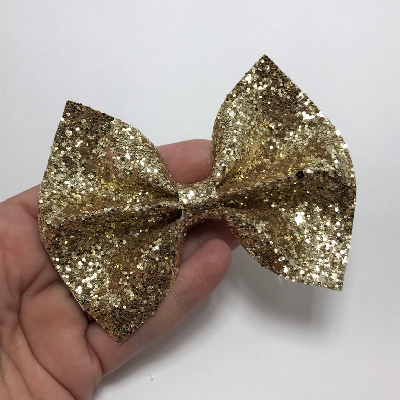 Glitter Bow Gold Girl Bow Glitter Frozen Bow