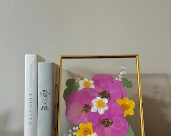 Pressed Flower, Art, Custom, Birth Month, Wedding, Flowers, Event, Flower Preservation, Gift, Baby Gift, Birthday