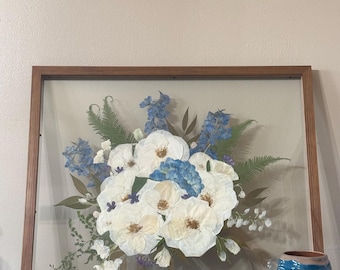 Pressed Flower, Custom Art, Wedding Bouquet, Flower Preservation, Event, Baby Shower, Memorial, Birthday, Wooden Frame, Gift