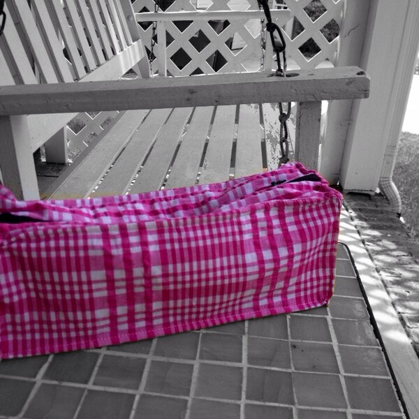 Country Style Pink Plaid Cosmetic Bag